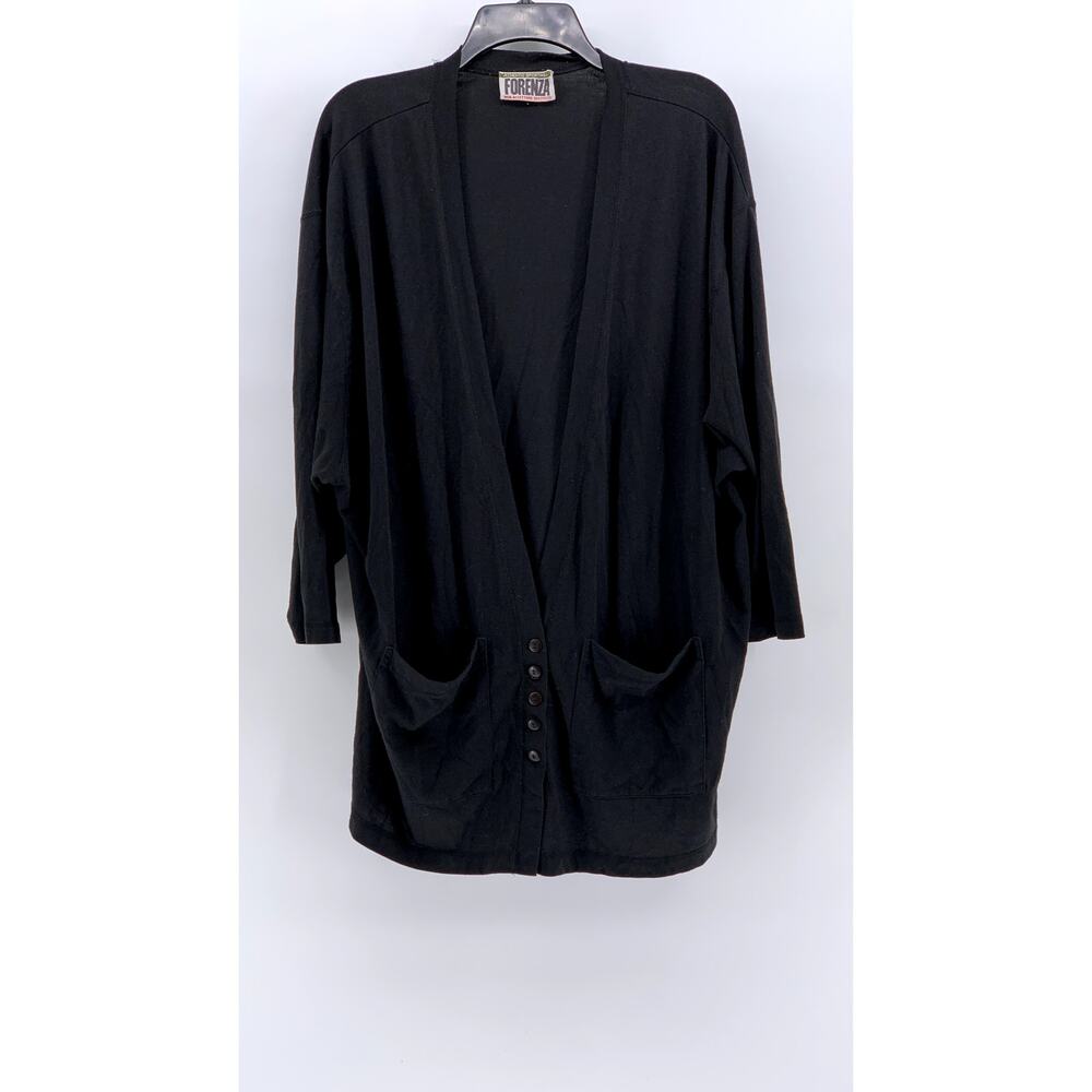 FORENZA Women's Black Vintage Five Button Cardigan SZ L